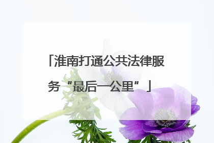 淮南打通公共法律服务“最后一公里”