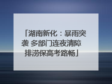 湖南新化：暴雨突袭 多部门连夜清障排涝保高考路畅