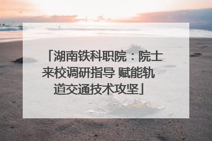 湖南铁科职院：院士来校调研指导 赋能轨道交通技术攻坚