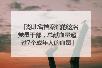 湖北省档案馆的这名党员干部，总献血量超过7个成年人的血量