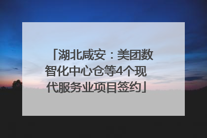 湖北咸安：美团数智化中心仓等4个现代服务业项目签约
