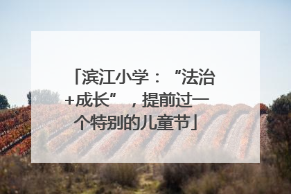 滨江小学：“法治+成长”，提前过一个特别的儿童节