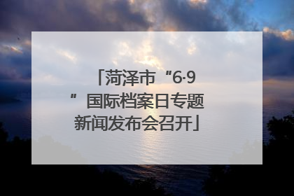 菏泽市“6·9”国际档案日专题新闻发布会召开