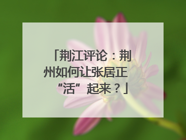 荆江评论：荆州如何让张居正“活”起来？