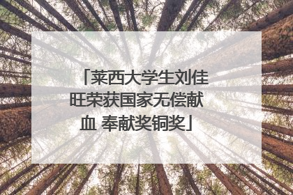 莱西大学生刘佳旺荣获国家无偿献血 奉献奖铜奖