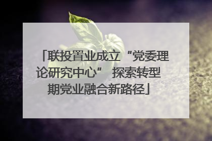 联投置业成立“党委理论研究中心” 探索转型期党业融合新路径