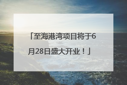 至海港湾项目将于6月28日盛大开业！