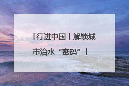 行进中国丨解锁城市治水“密码”
