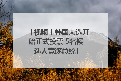 视频丨韩国大选开始正式投票 5名候选人竞逐总统