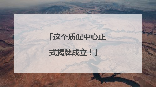 这个质促中心正式揭牌成立！