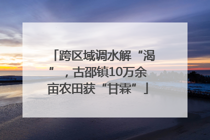 跨区域调水解“渴”，古邵镇10万余亩农田获“甘霖”