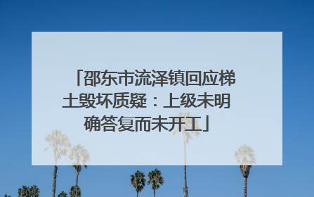 邵东市流泽镇回应梯土毁坏质疑：上级未明确答复而未开工