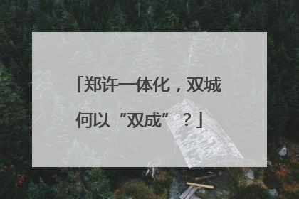 郑许一体化，双城何以“双成”？