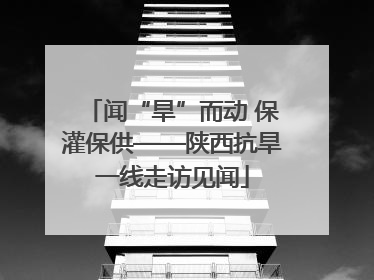 闻“旱”而动 保灌保供——陕西抗旱一线走访见闻
