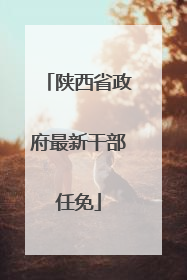 陕西省政府最新干部任免