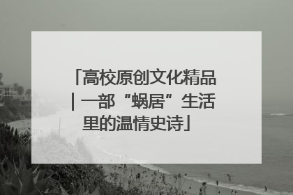 高校原创文化精品｜一部“蜗居”生活里的温情史诗