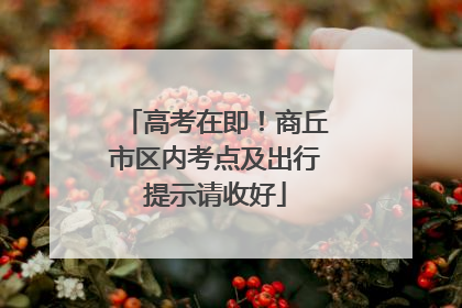 高考在即！商丘市区内考点及出行提示请收好