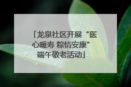 龙泉社区开展“医心暖寿 粽情安康”端午敬老活动