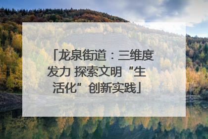 龙泉街道：三维度发力 探索文明“生活化”创新实践
