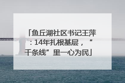鱼丘湖社区书记王萍：14年扎根基层，“千条线”里一心为民