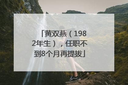 黄双燕（1982年生），任职不到8个月再提拔