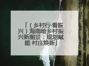 （乡村行·看振兴）海南绘乡村振兴新图景：规划赋能 村庄焕新