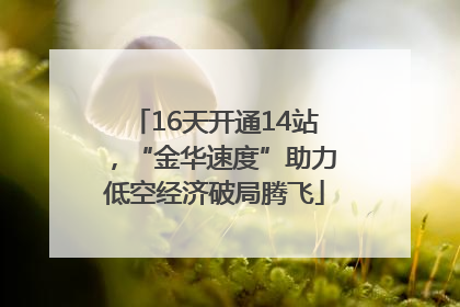 16天开通14站，“金华速度”助力低空经济破局腾飞