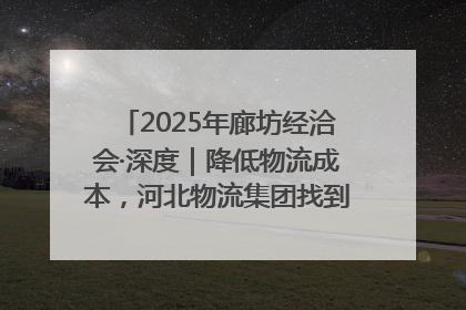 2025年廊坊经洽会·深度｜降低物流成本，河北物流集团找到一把“金钥匙”