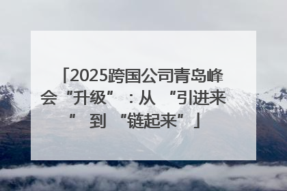 2025跨国公司青岛峰会“升级”：从 “引进来” 到 “链起来”
