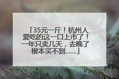 35元一斤！杭州人爱吃的这一口上市了！一年只卖几天，去晚了根本买不到……