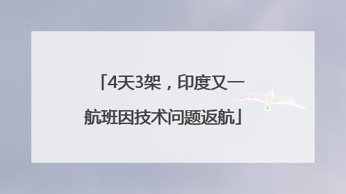 4天3架，印度又一航班因技术问题返航