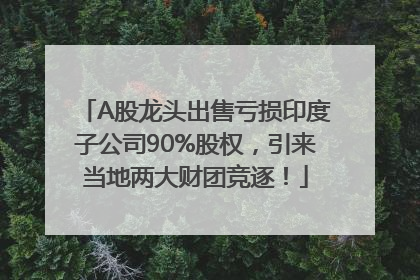 A股龙头出售亏损印度子公司90%股权，引来当地两大财团竞逐！