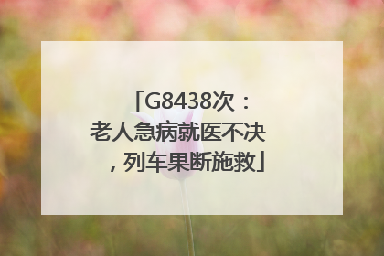 G8438次：老人急病就医不决，列车果断施救