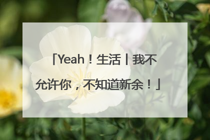 Yeah！生活丨我不允许你，不知道新余！